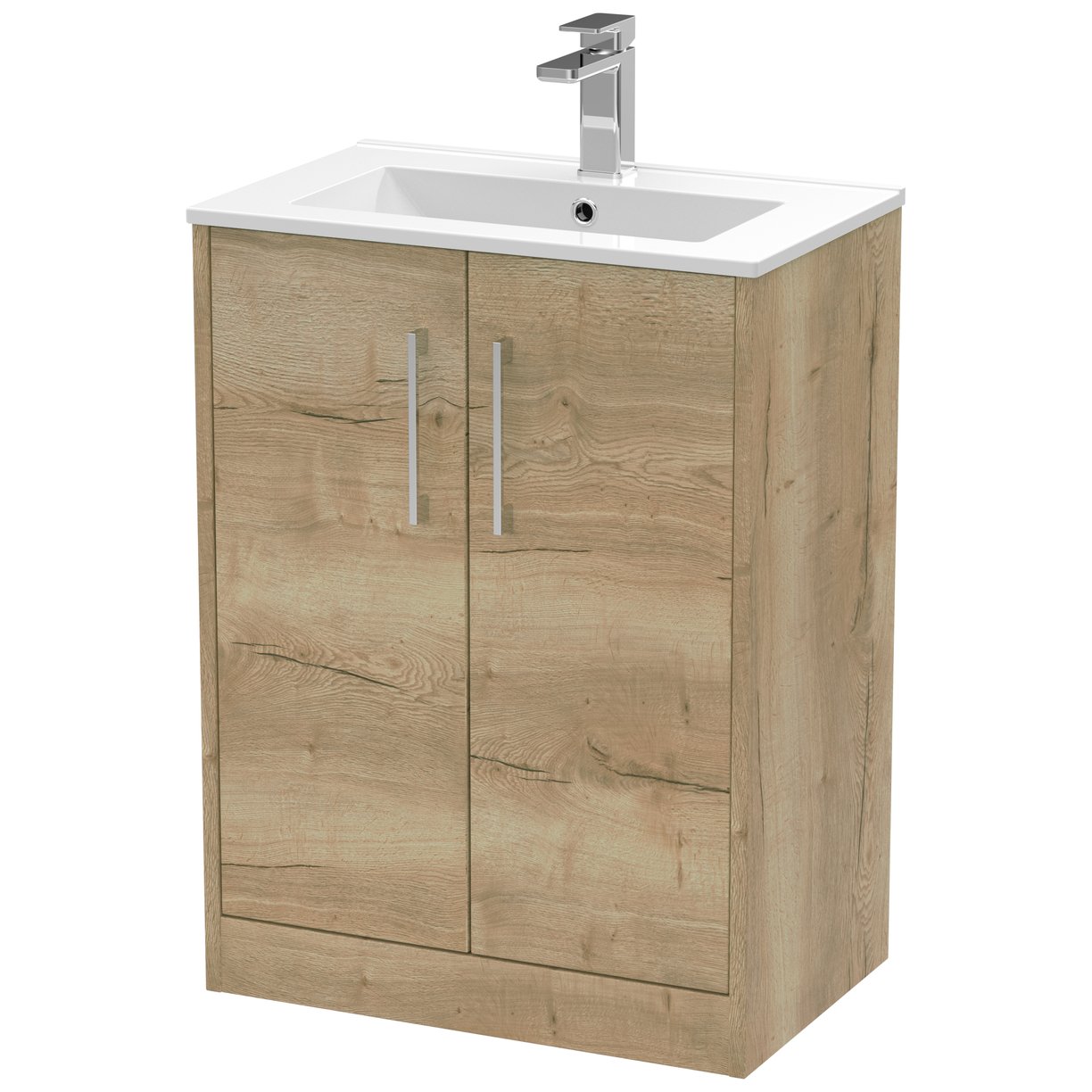 600 Fs 2-Door Vanity & Basin 2 - Bleached Oak