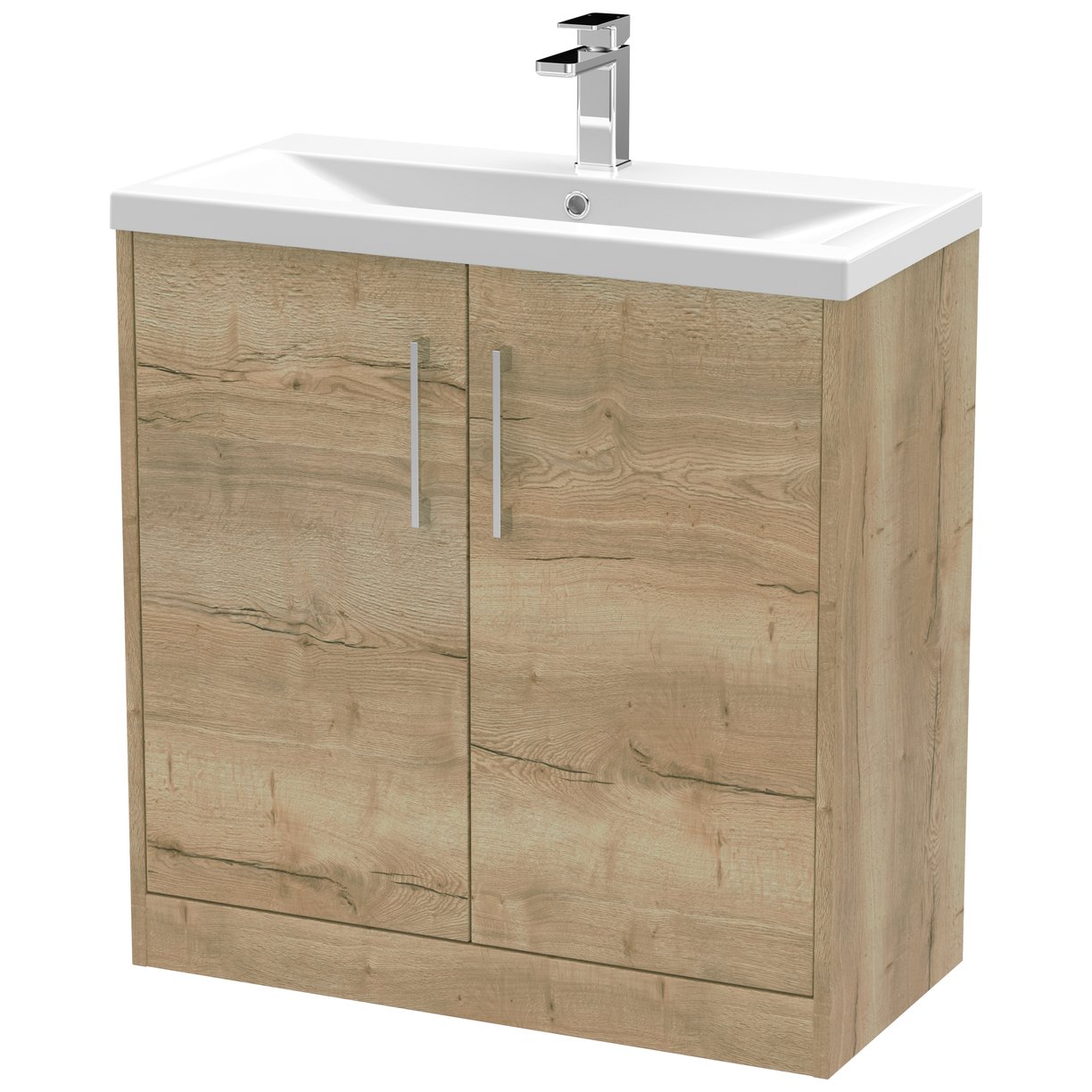 800 Fs 2-Door Vanity & Basin 1 - Bleached Oak