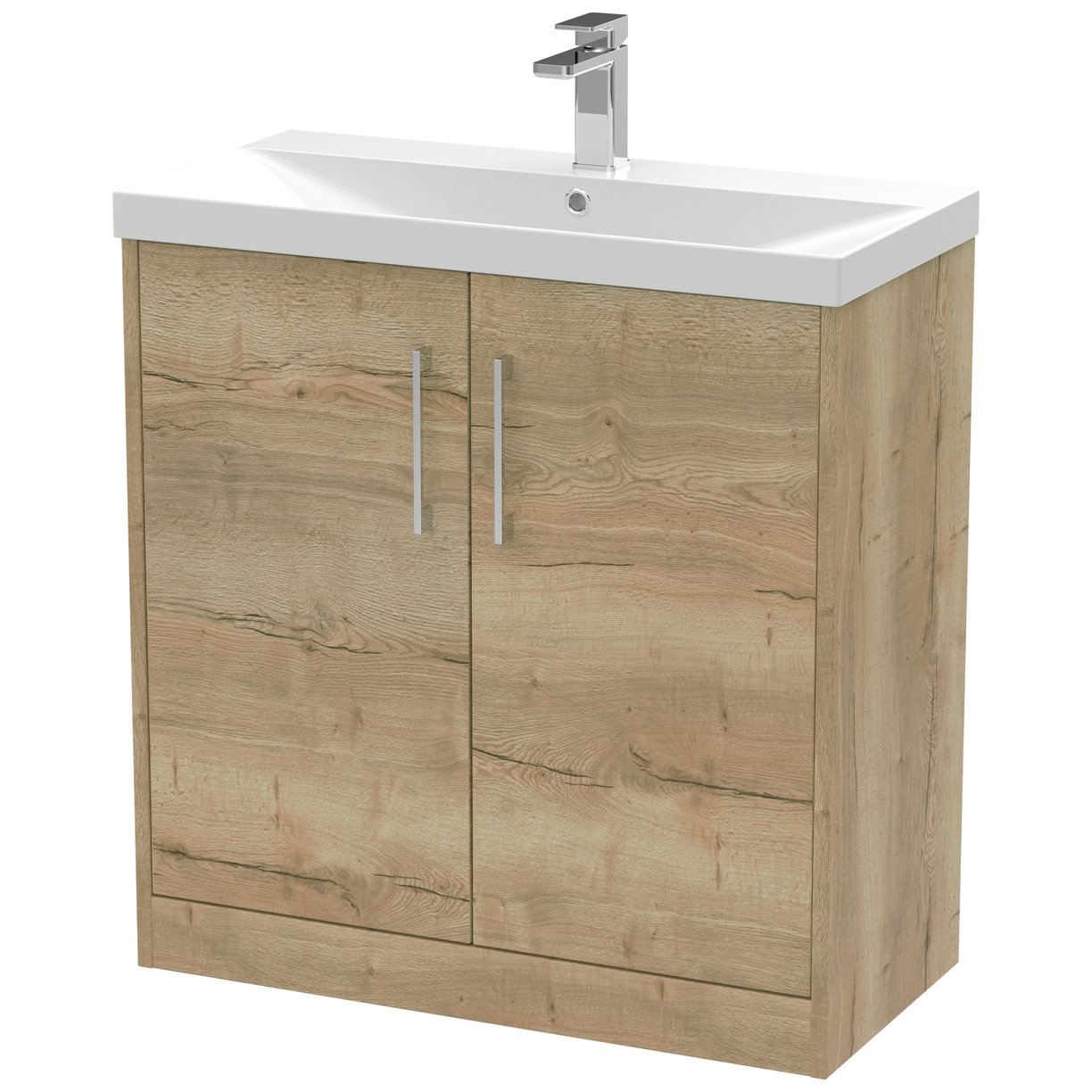 800 Fs 2-Door Vanity & Basin 3 - Bleached Oak