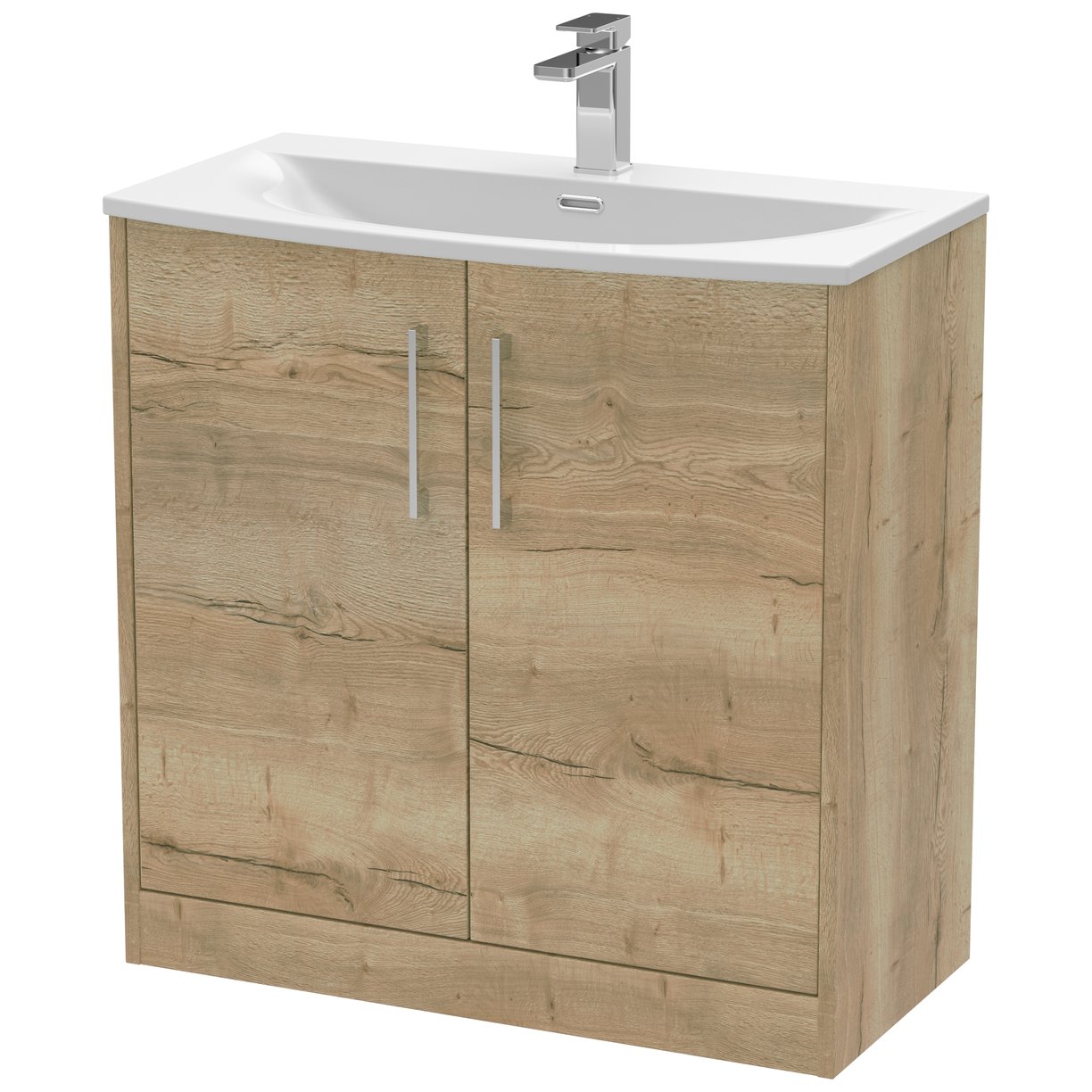 800 Fs 2-Door Vanity & Basin 4 - Bleached Oak