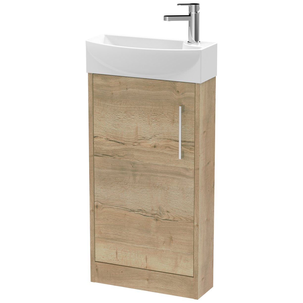 440 Fs 1-Door Unit & 1Th Basin Lh - Bleached Oak