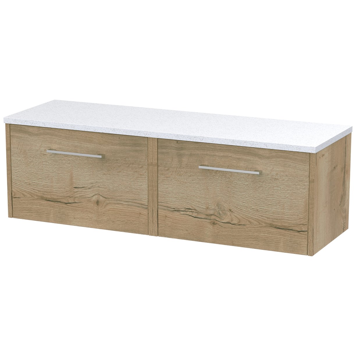 600 Wh 1-Drawer Vanity & Laminate Top - Bleached Oak