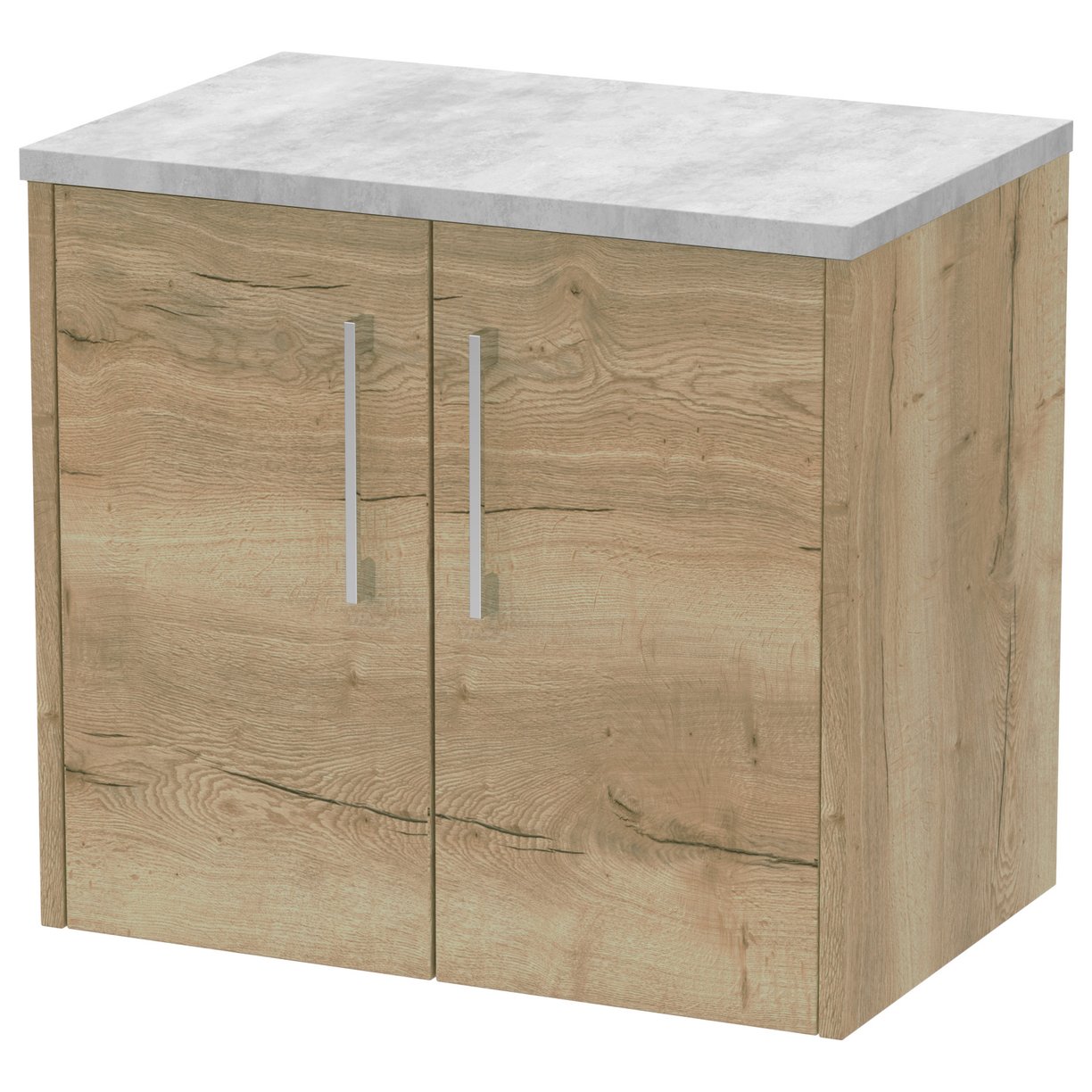 600 Wh 2-Door Vanity & Laminate Top - Bleached Oak