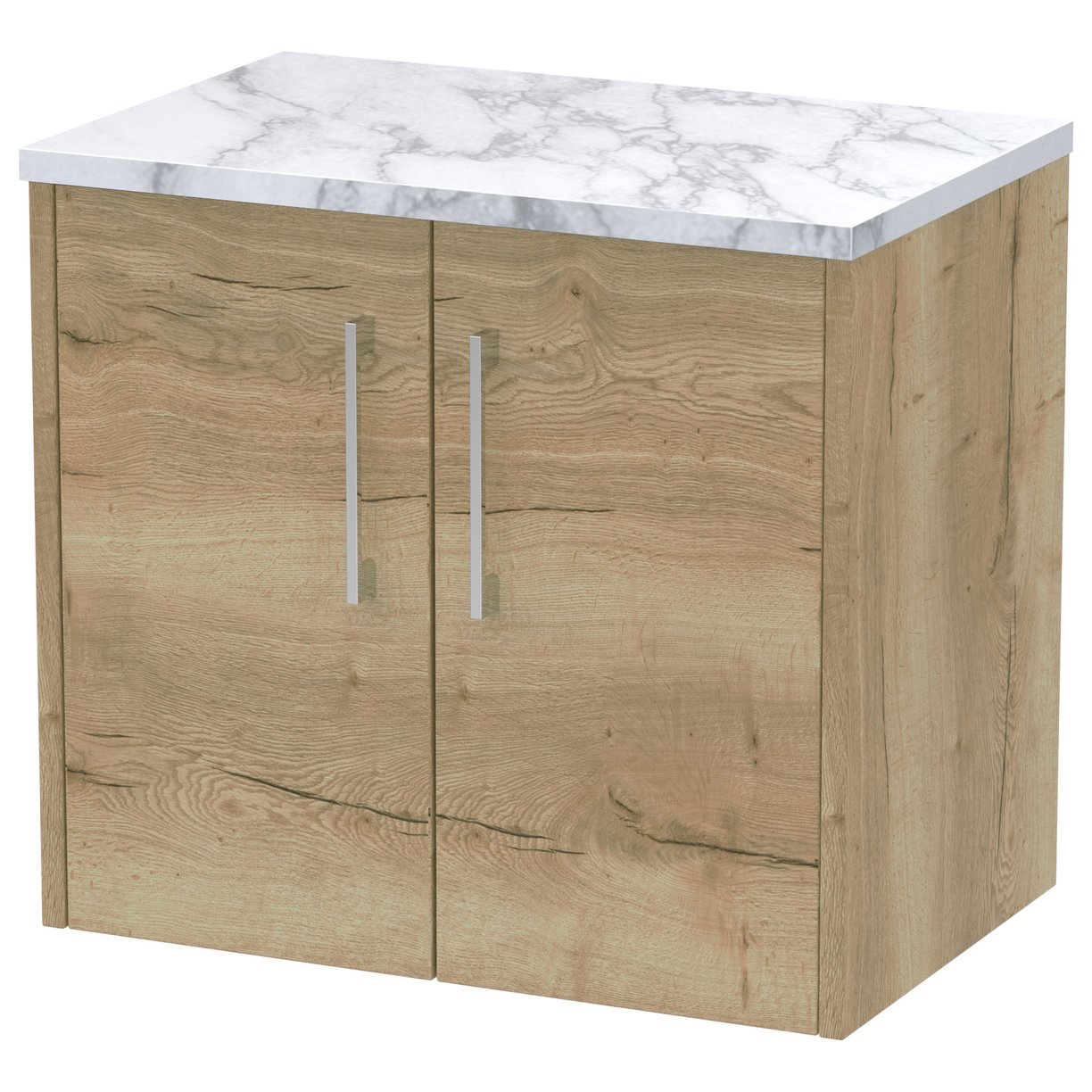 600 Wh 2-Door Vanity & Laminate Top - Bleached Oak