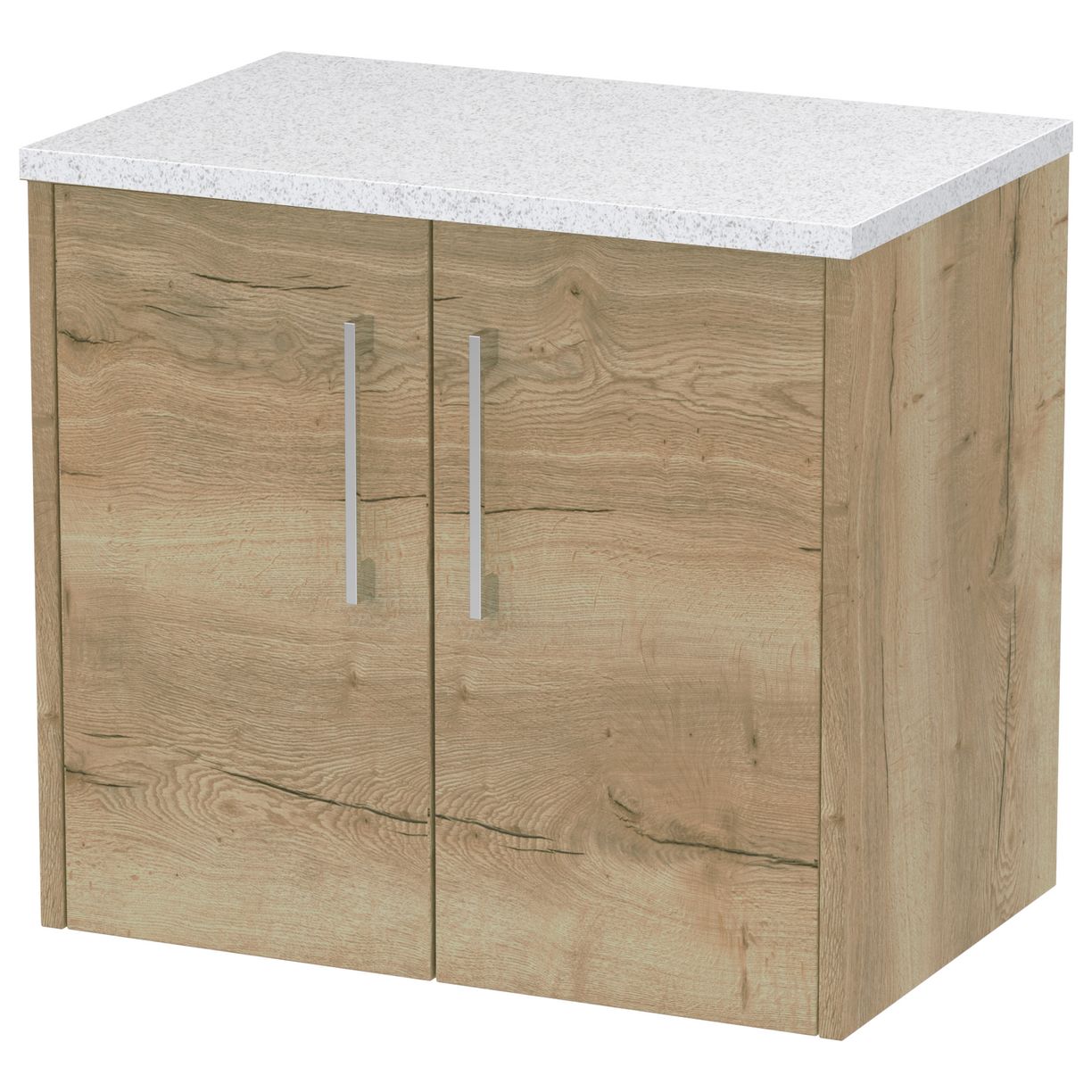 600 Wh 2-Door Vanity & Laminate Top - Bleached Oak