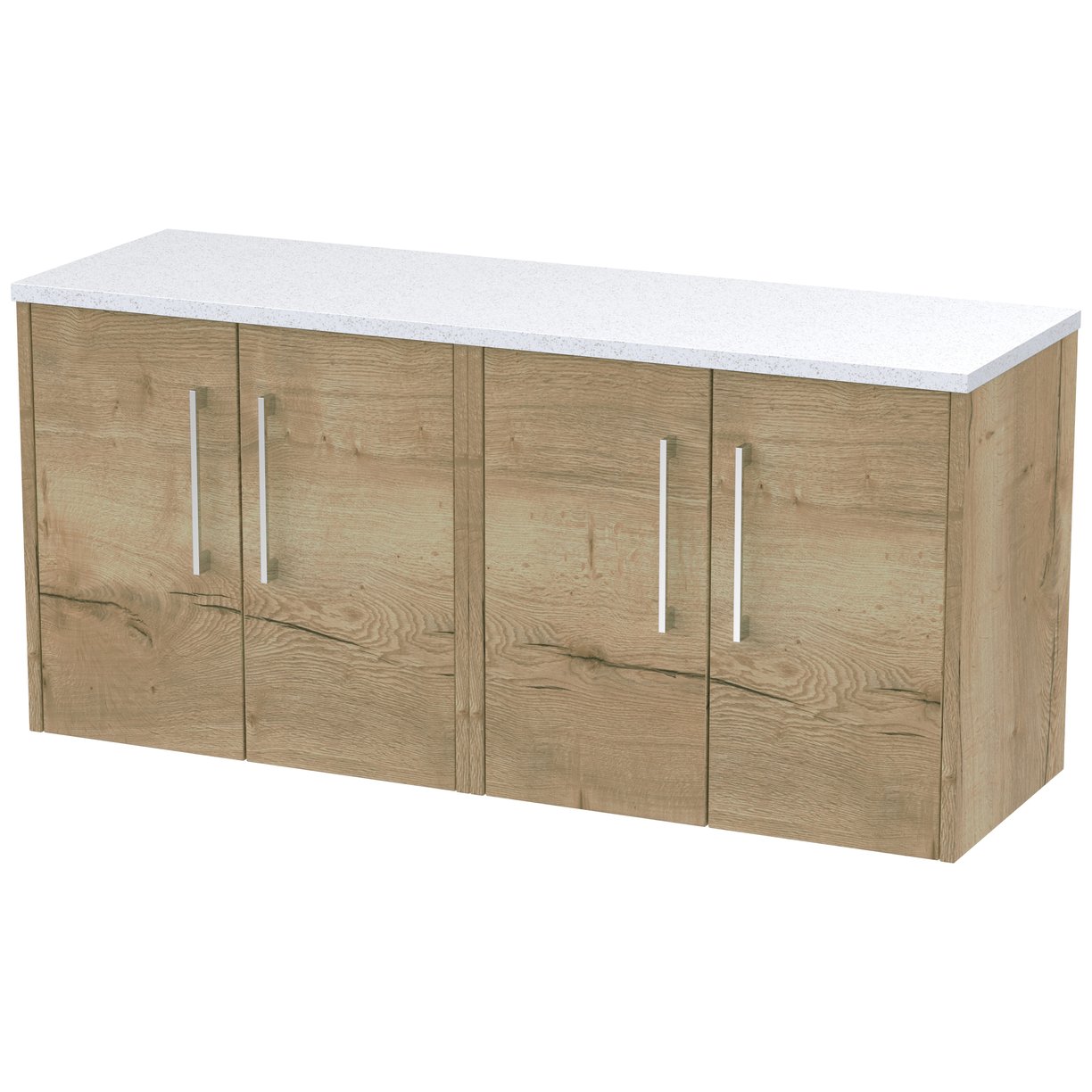 600 Wh 2-Door Vanity & Laminate Top - Bleached Oak