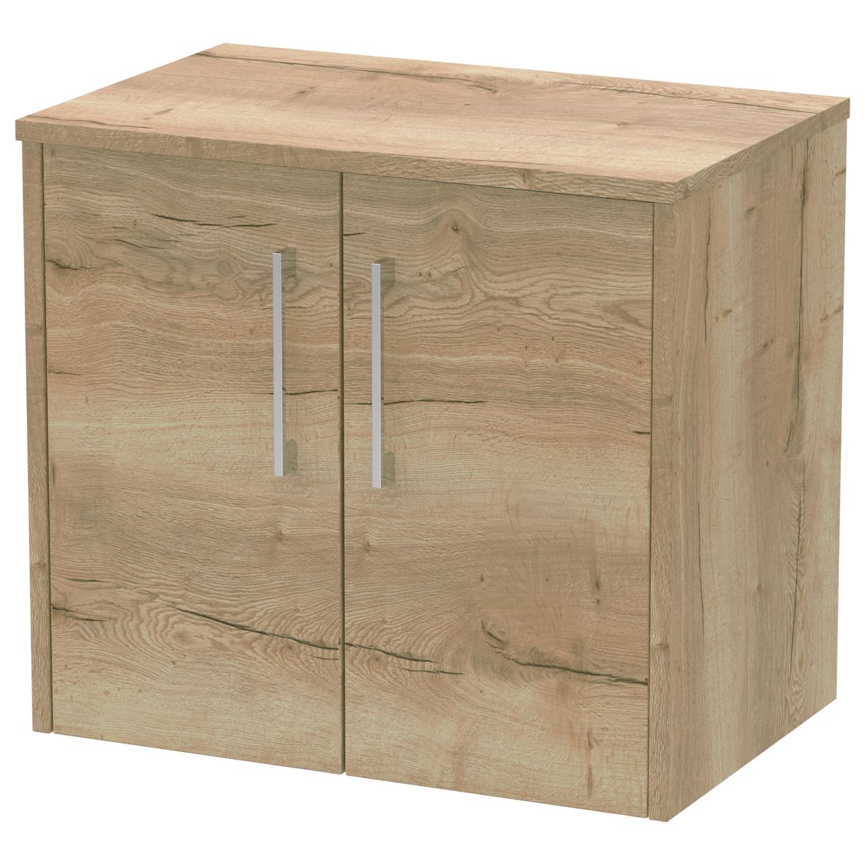 600 Wh 2-Door Vanity & Worktop - Bleached Oak