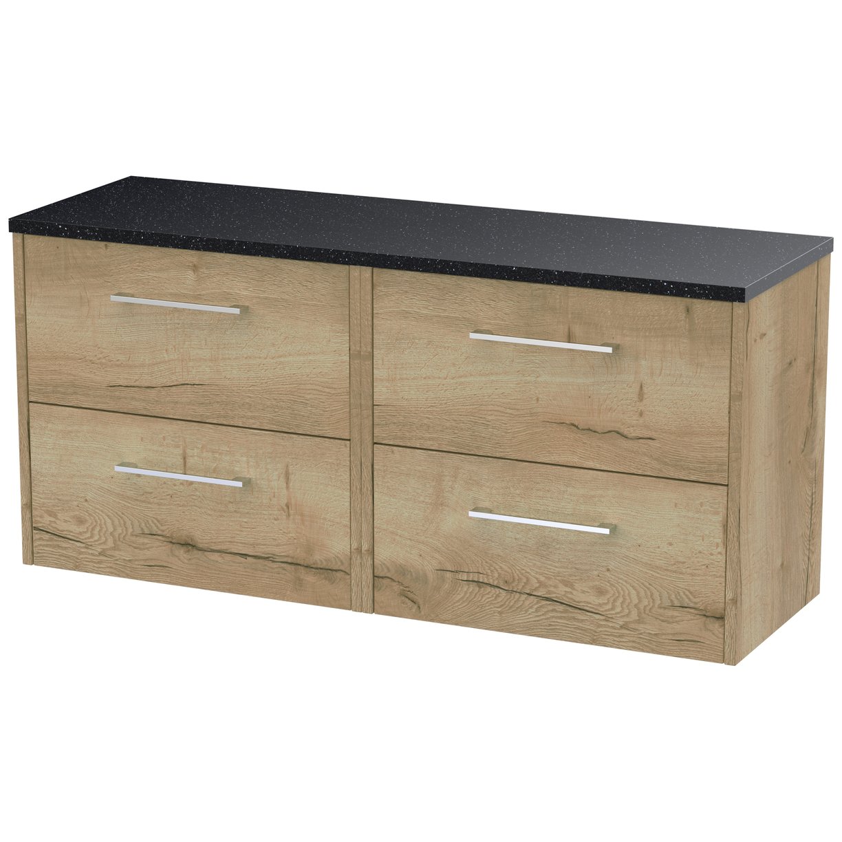 600 Wh 2-Drawer Vanity & Laminate Top - Bleached Oak