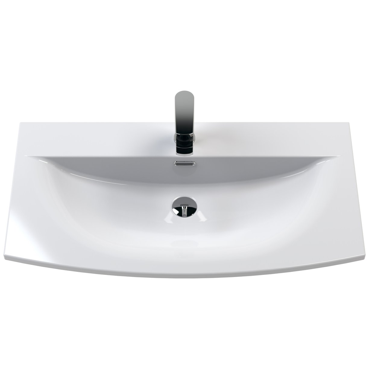 800 Wh Single Drawer Vanity & Basin 4 - Bleached Oak