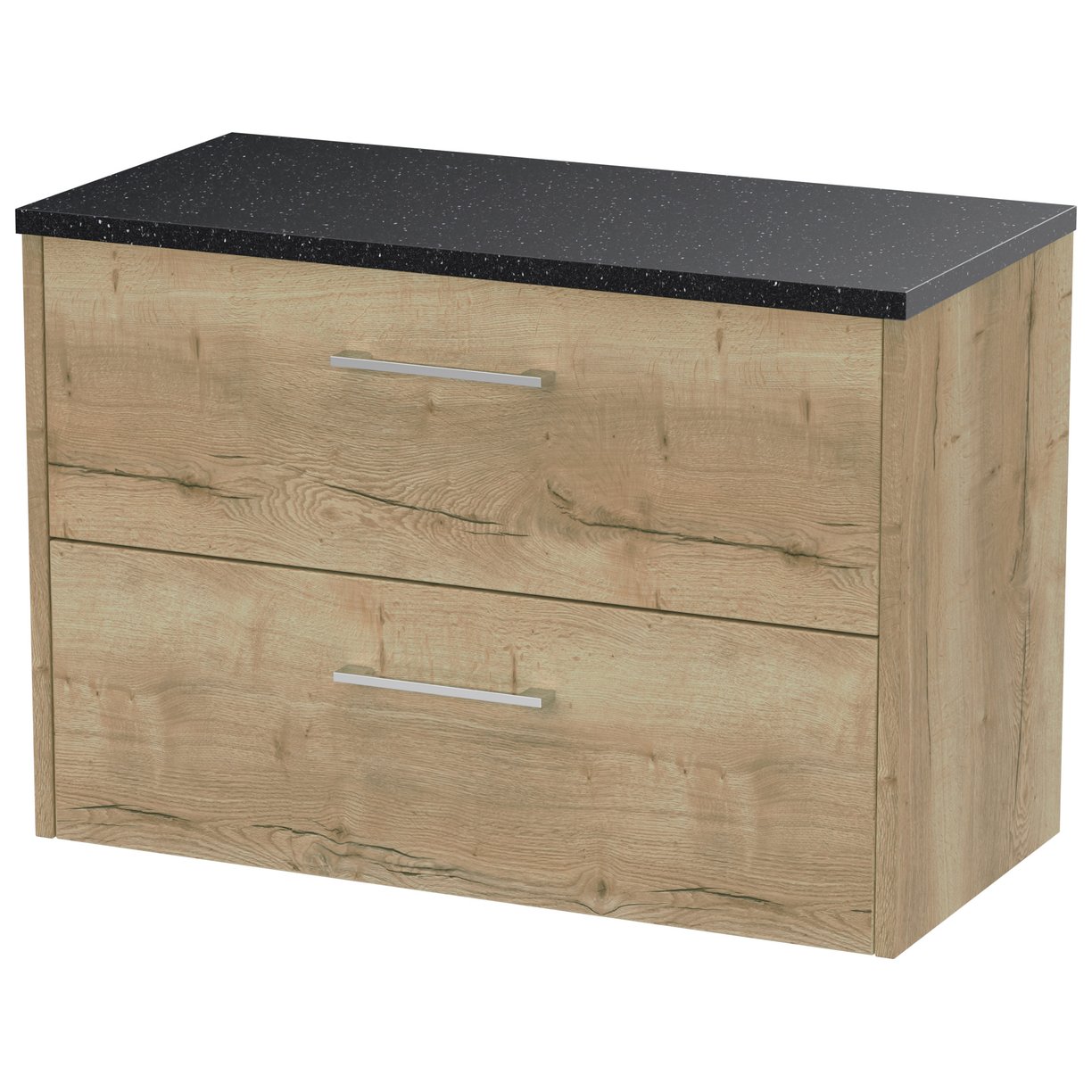 800 Wh 2-Drawer Vanity & Laminate Top - Bleached Oak