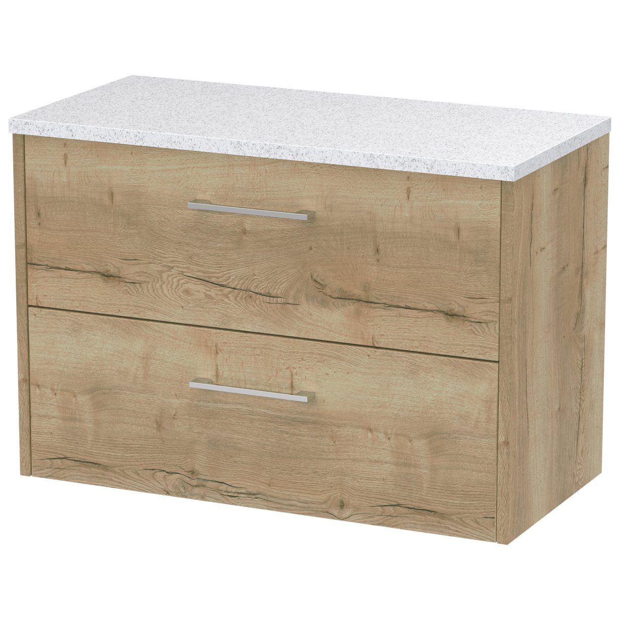 800 Wh 2-Drawer Vanity & Laminate Top - Bleached Oak