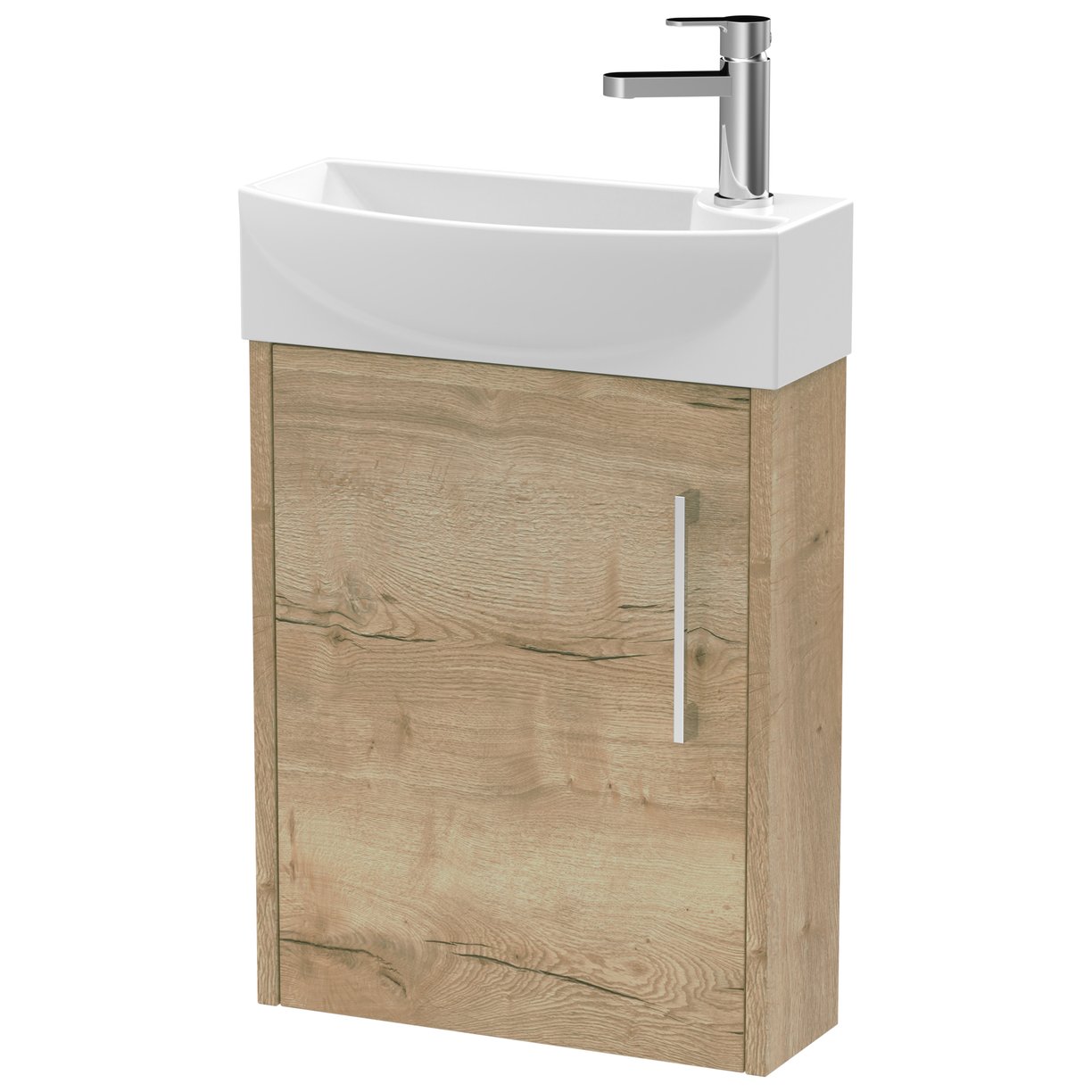 440 Wh 1-Door Unit & 1Th Basin Lh - Bleached Oak
