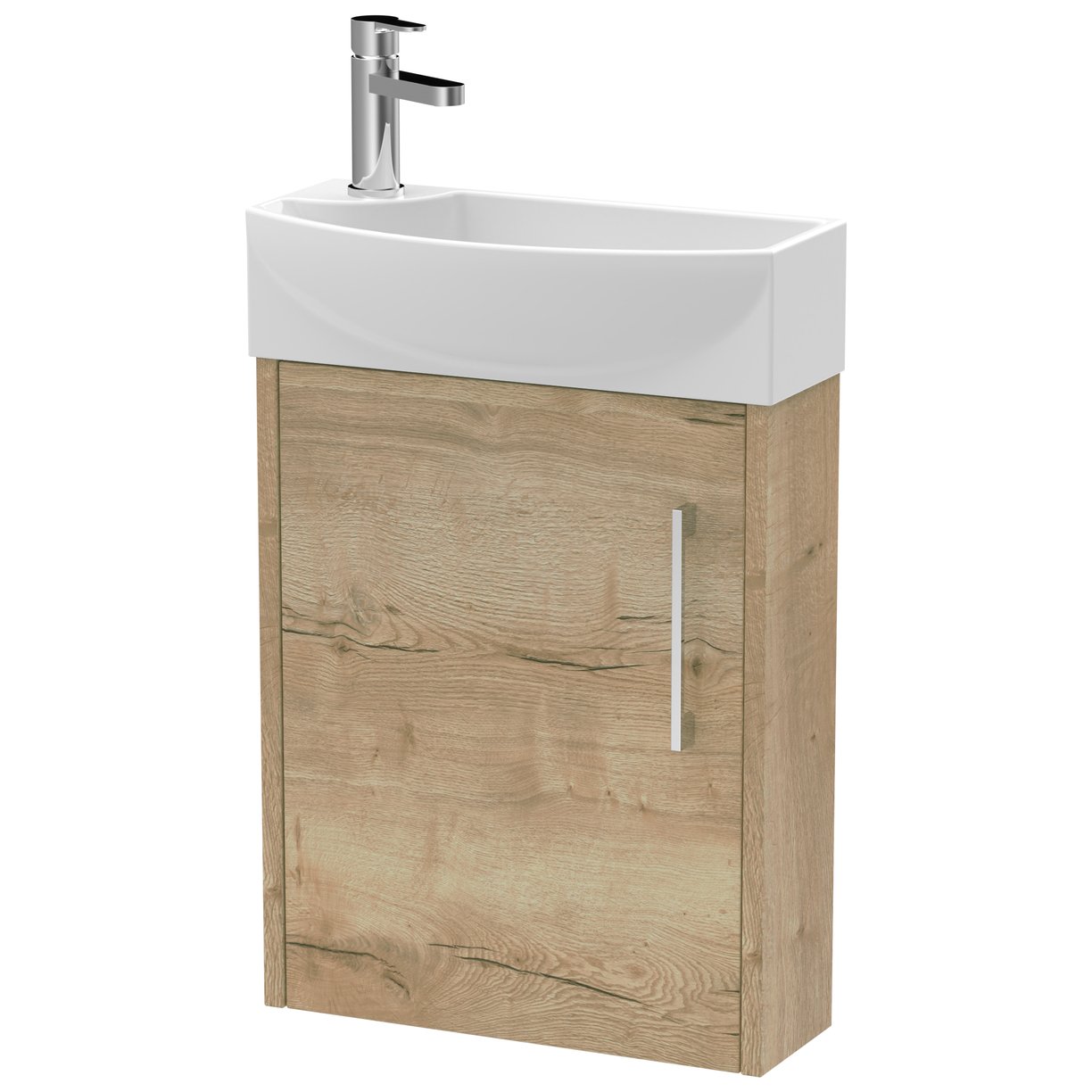 440 Wh 1-Door Unit & 1Th Basin Rh - Bleached Oak