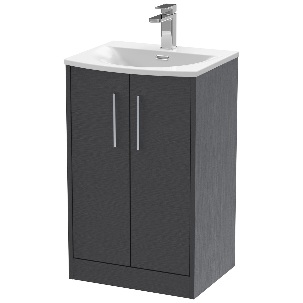 500 Fs 2-Door Vanity & Basin 4 - Graphite Grey