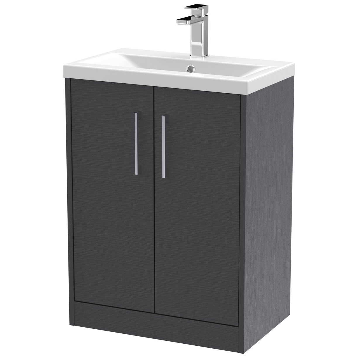 600 Fs 2-Door Vanity & Basin 1 - Graphite Grey