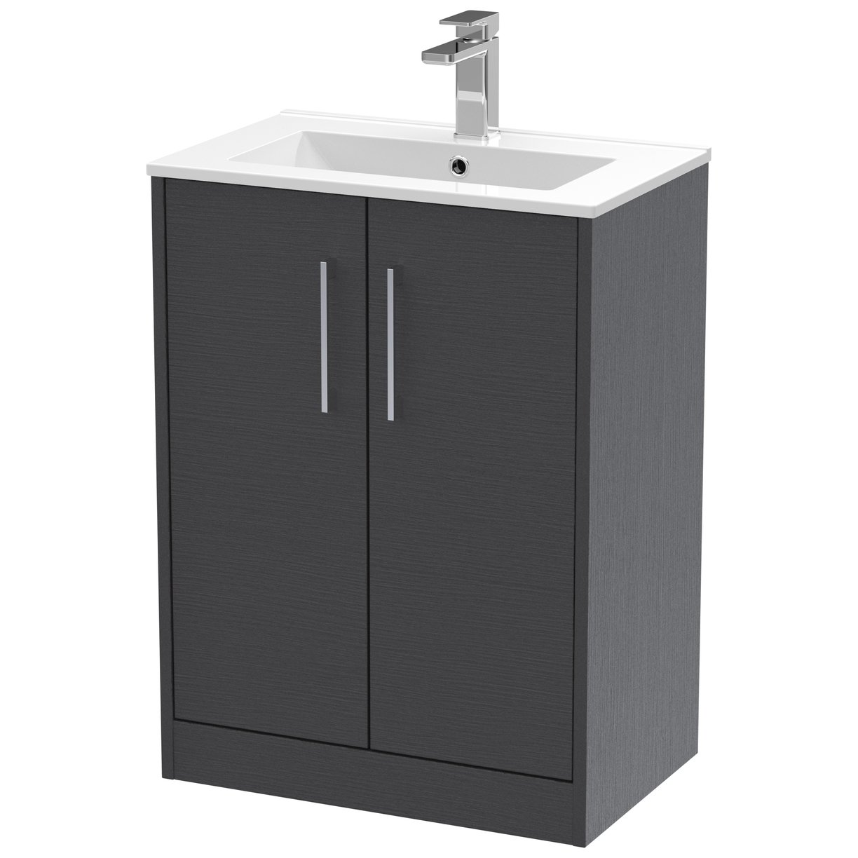 600 Fs 2-Door Vanity & Basin 2 - Graphite Grey