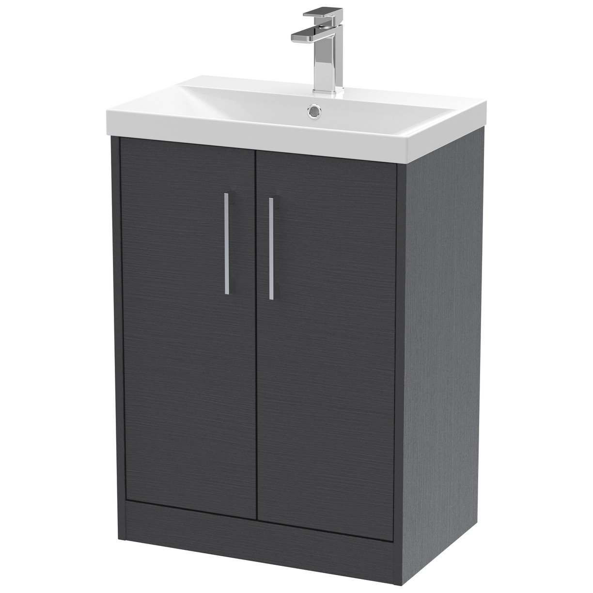 600 Fs 2-Door Vanity & Basin 3 - Graphite Grey