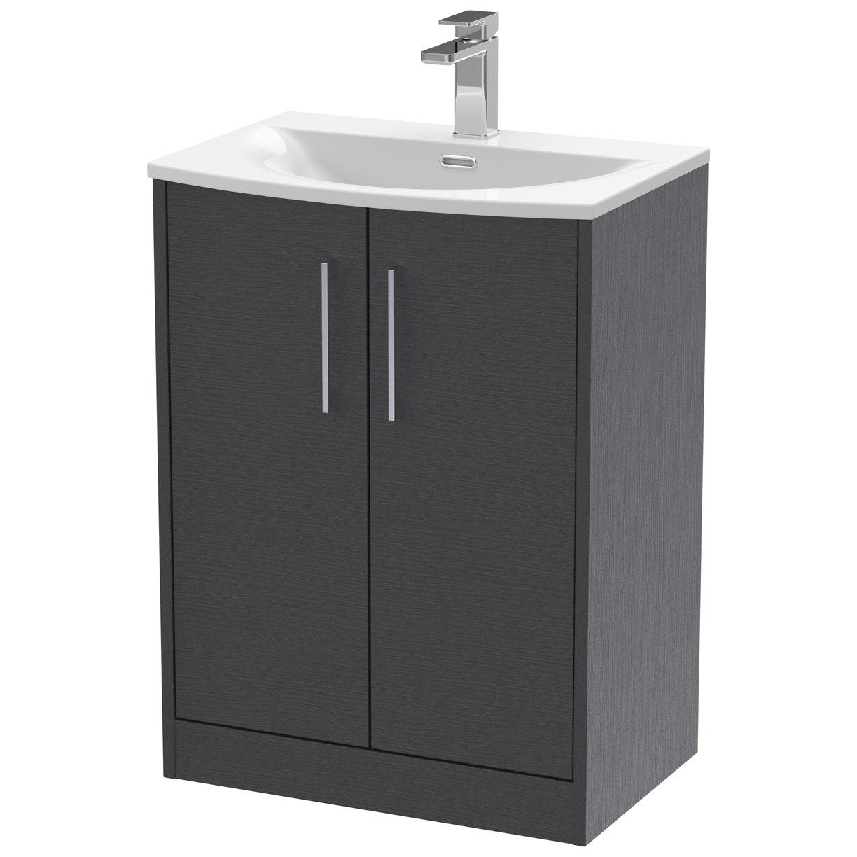 600 Fs 2-Door Vanity & Basin 4 - Graphite Grey