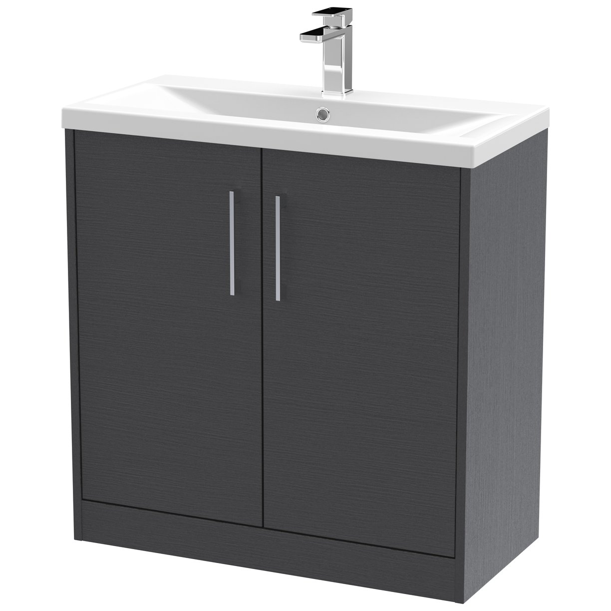 800 Fs 2-Door Vanity & Basin 1 - Graphite Grey