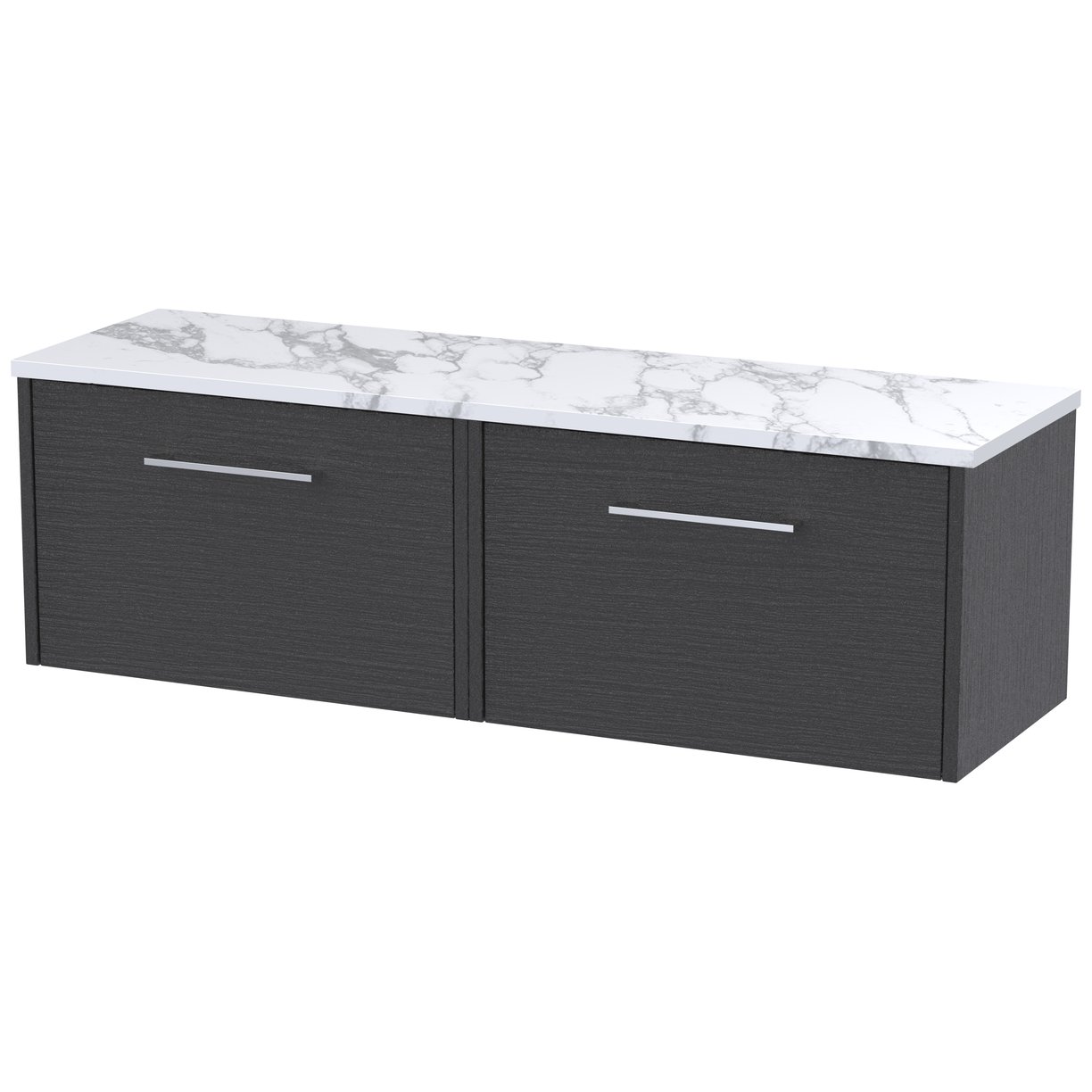 600 Wh Single Drawer Vanity & Laminate T - Graphite Grey Woodgrain