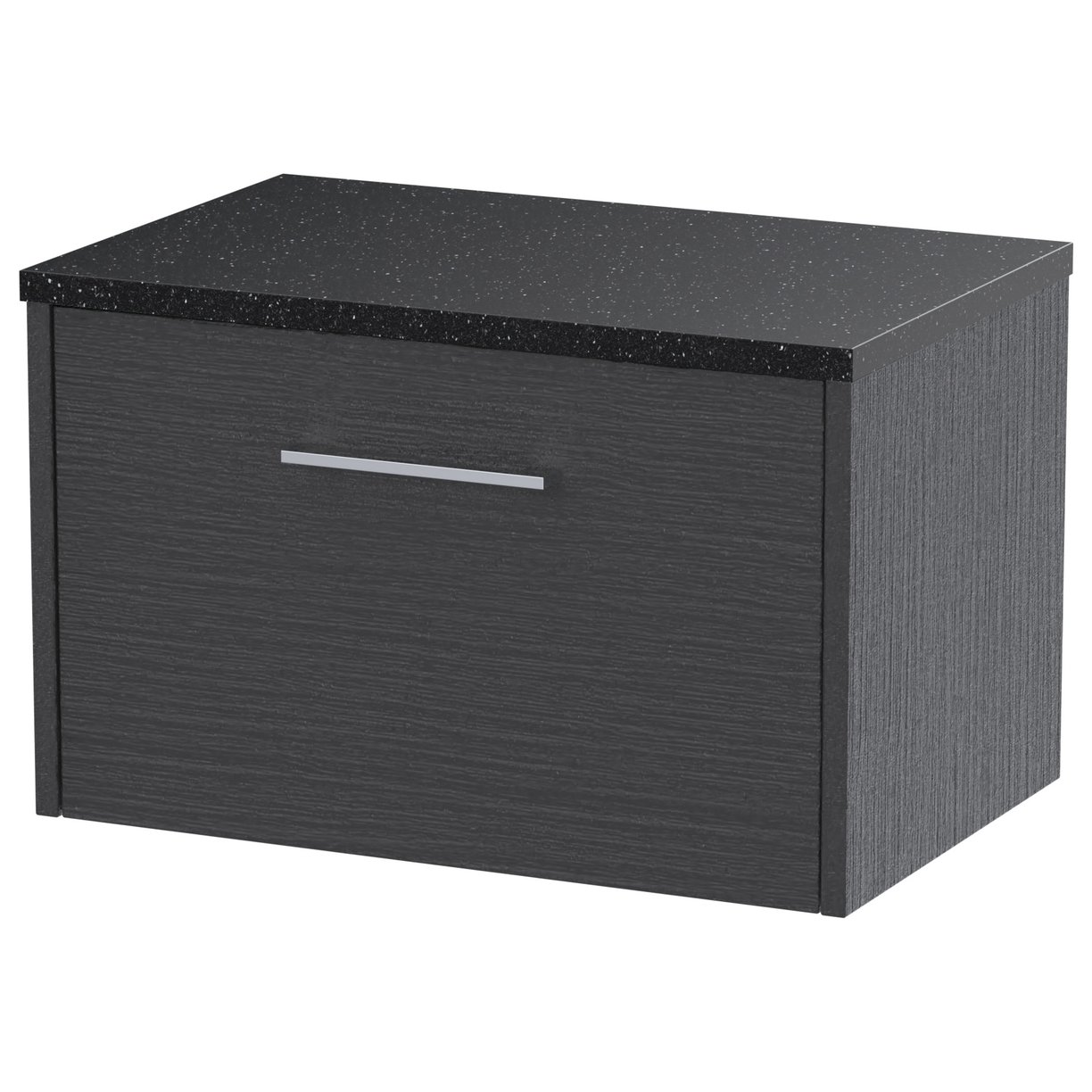 600 Wh Single Drawer Vanity & Laminate Top - Graphite Grey