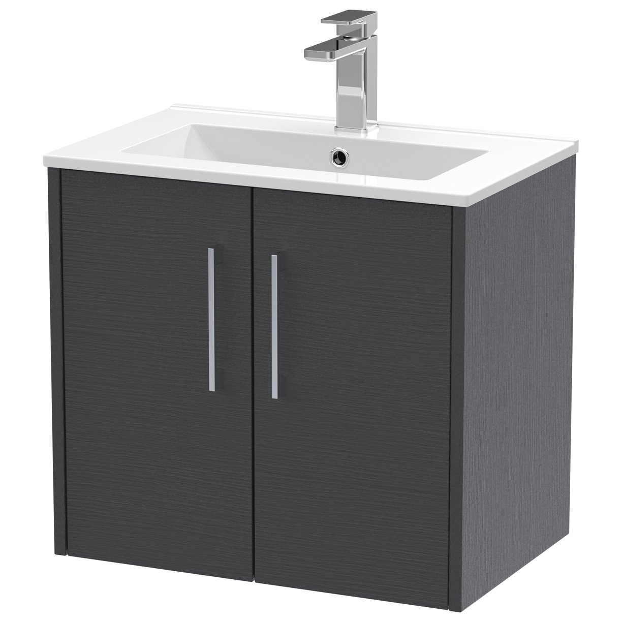600 Wh 2-Door Vanity & Basin 2 - Graphite Grey