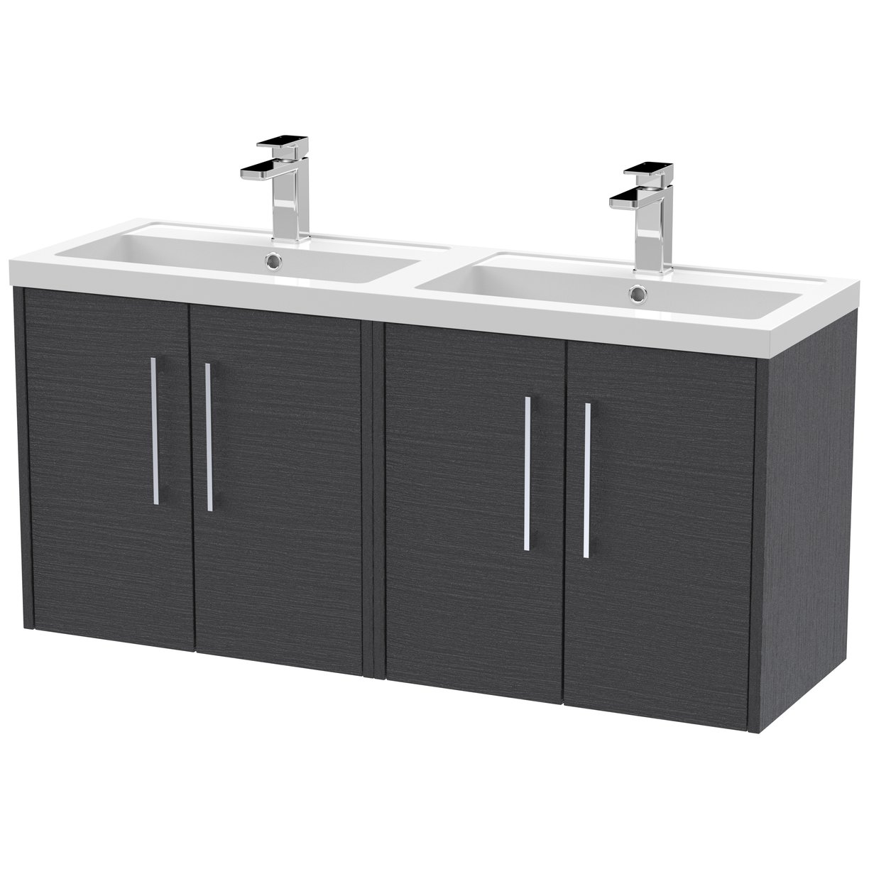 1200 Wh 4-Door Vanity & Double Basin - Graphite Grey