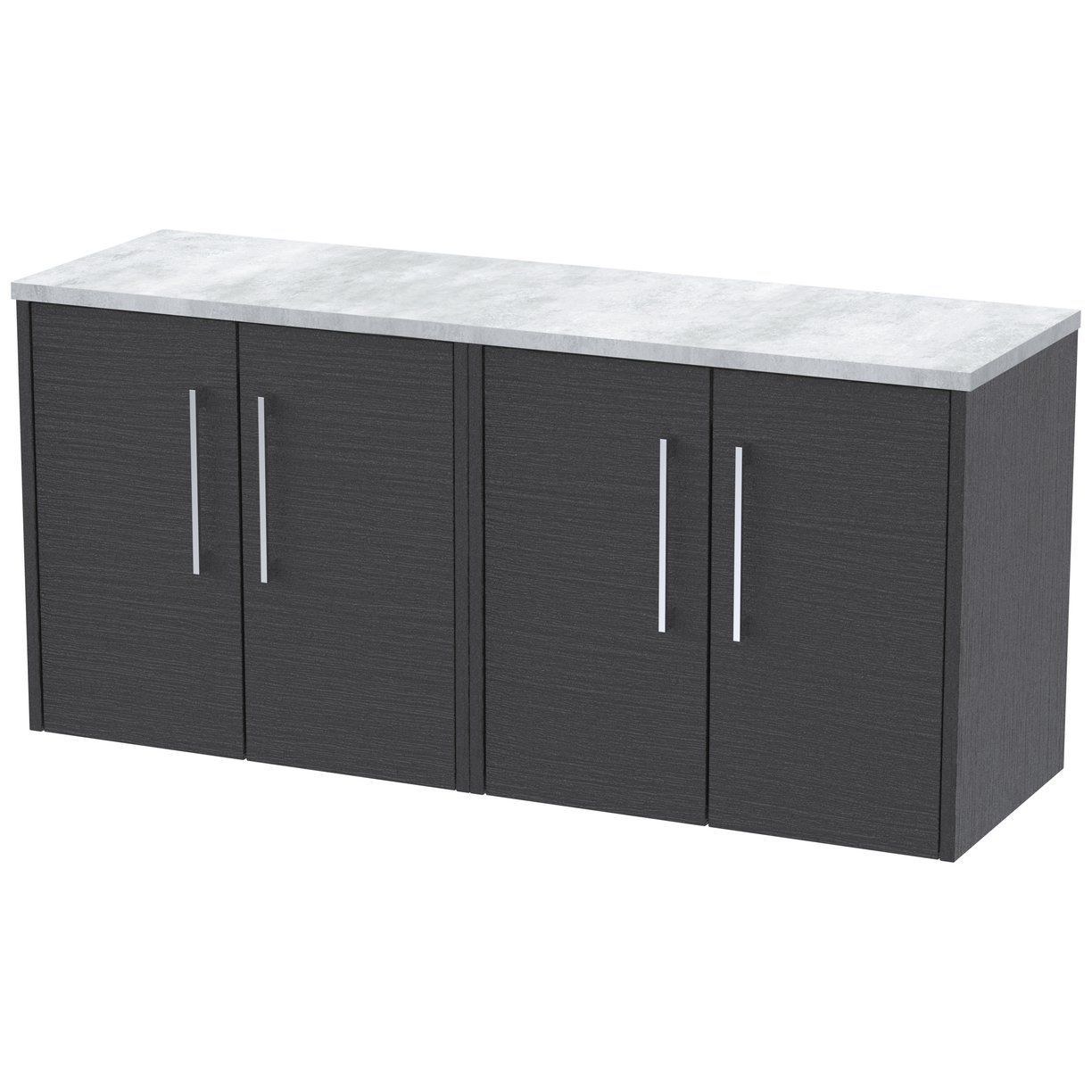 600 Wh 2-Door Vanity & Laminate Top - Graphite Grey Woodgrain