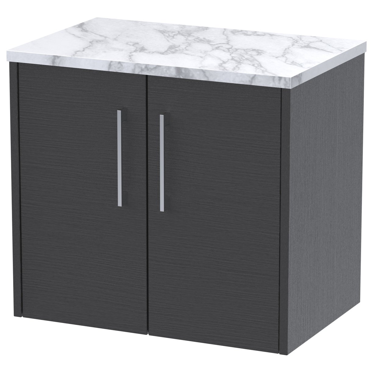 600 Wh 2-Door Vanity & Laminate Top - Graphite Grey Woodgrain
