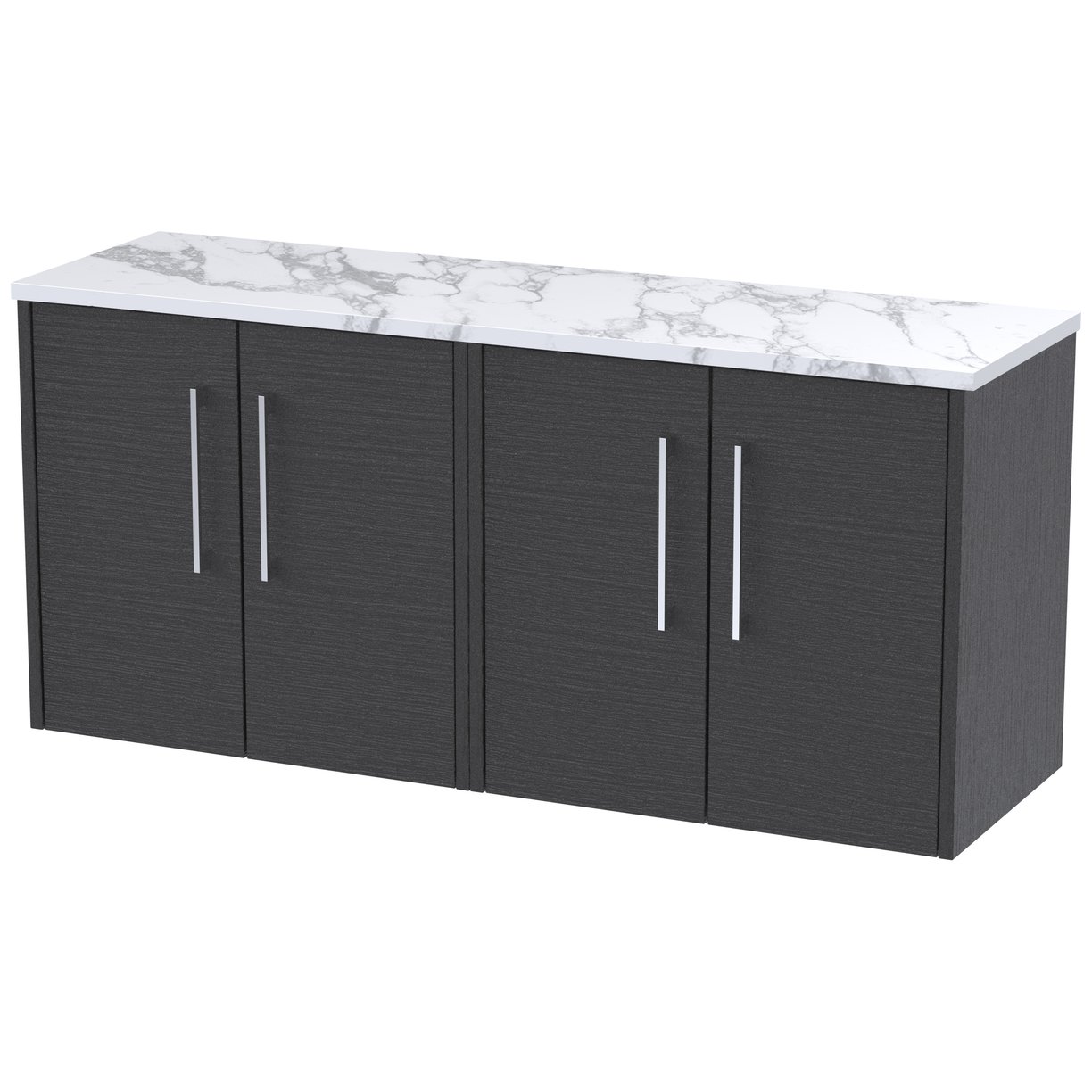 600 Wh 2-Door Vanity & Laminate Top - Graphite Grey Woodgrain