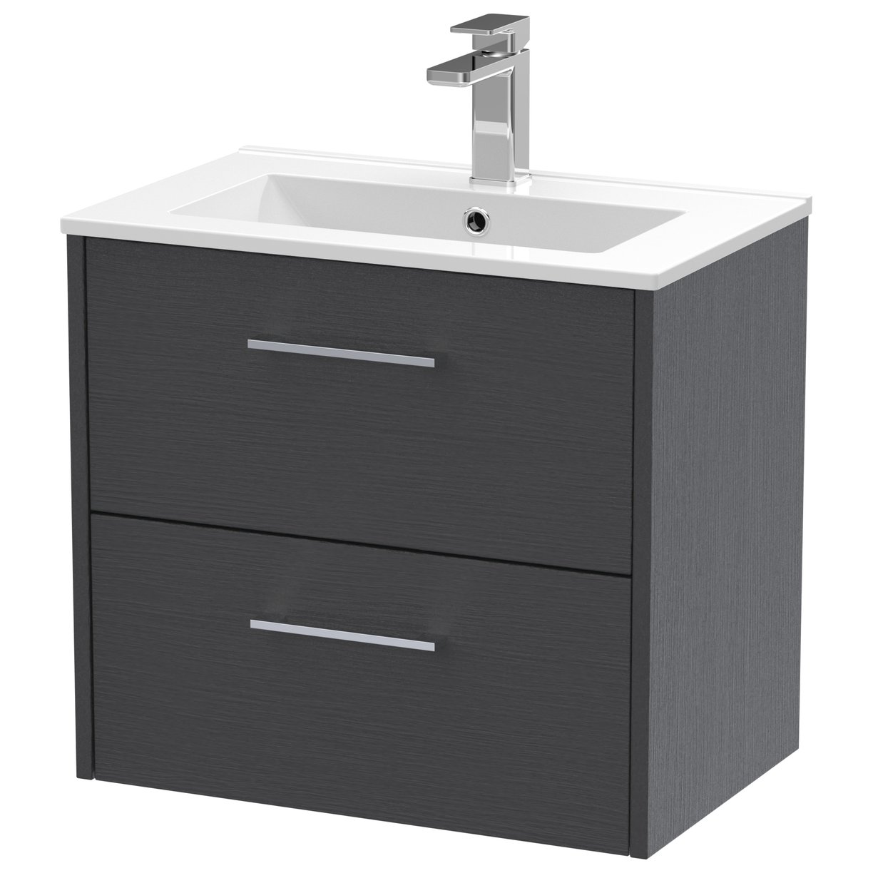 600 Wh 2-Drawer Vanity & Basin 2 - Graphite Grey