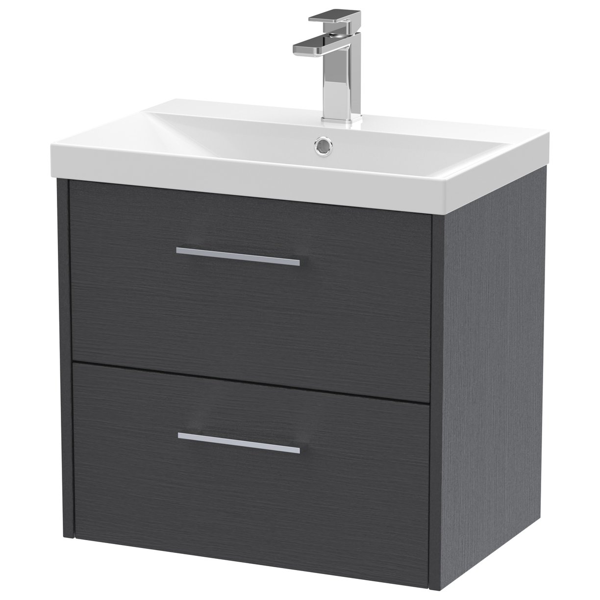 600 Wh 2-Drawer Vanity & Basin 3 - Graphite Grey