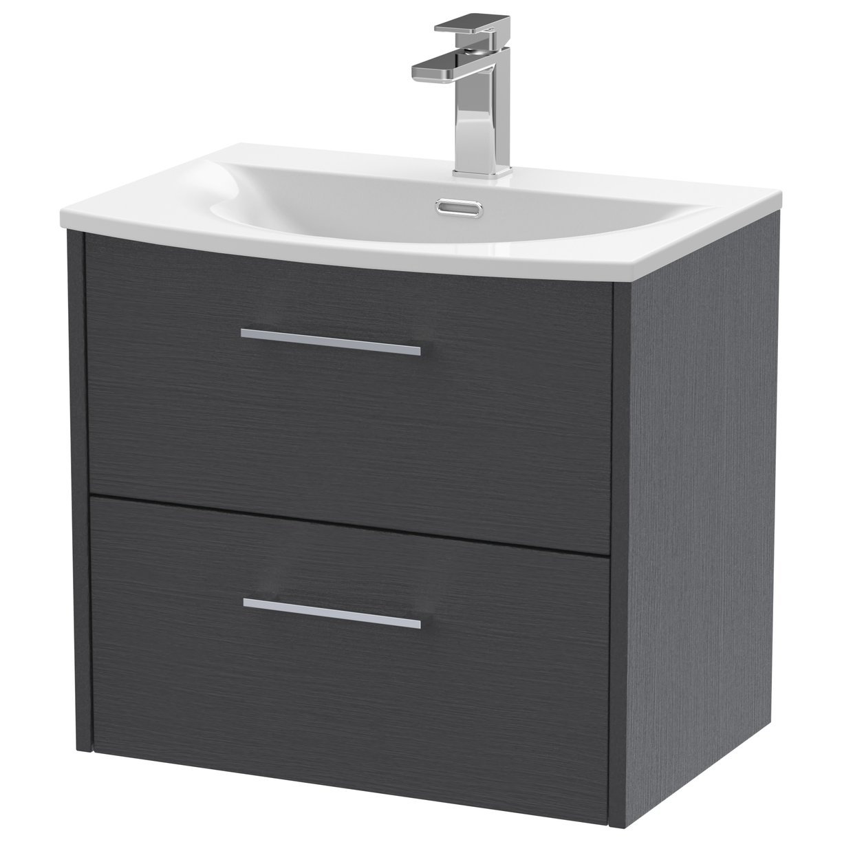 600 Wh 2-Drawer Vanity & Basin 4 - Graphite Grey