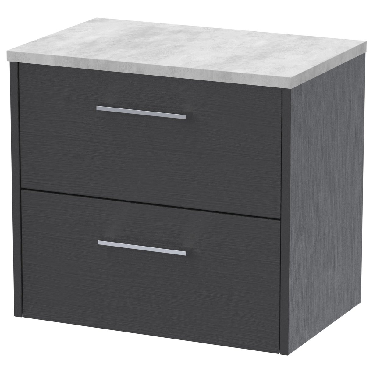 600 Wh 2-Drawer Vanity & Laminate Top - Graphite Grey