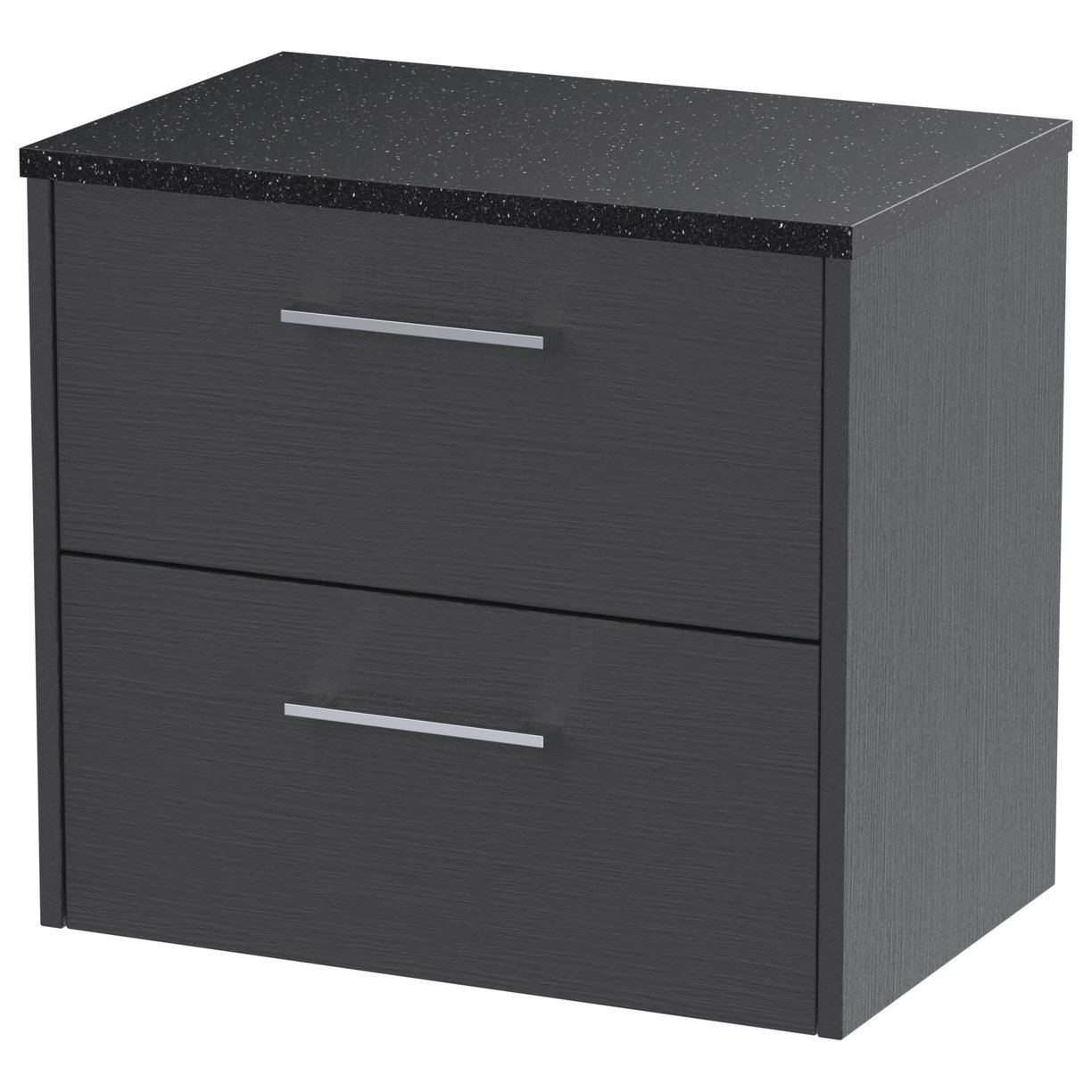 600 Wh 2-Drawer Vanity & Laminate Top - Graphite Grey