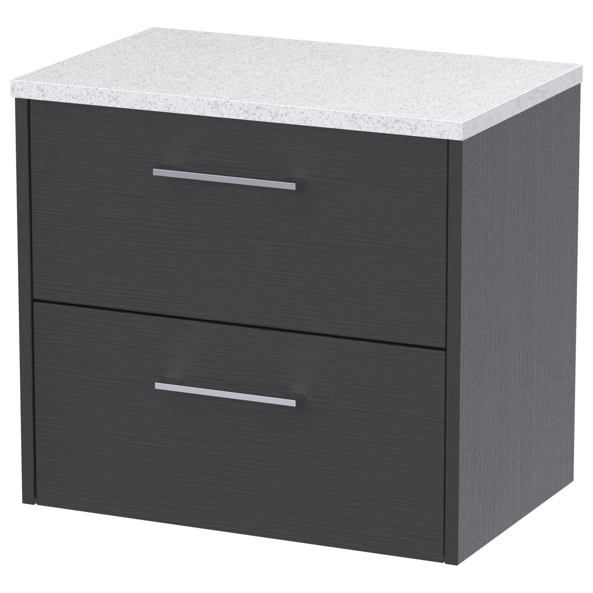 600 Wh 2-Drawer Vanity & Laminate Top - Graphite Grey