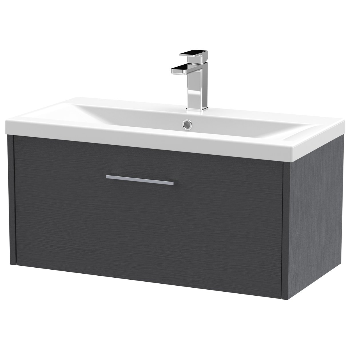 800 Wh Single Drawer Vanity & Basin 1 - Graphite Grey