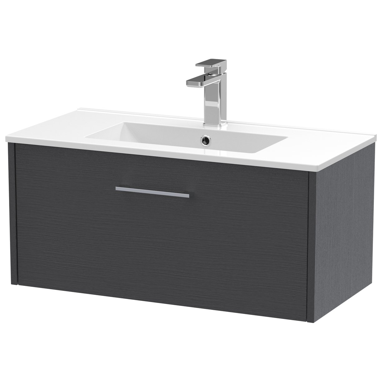 800 Wh Single Drawer Vanity & Basin 2 - Graphite Grey