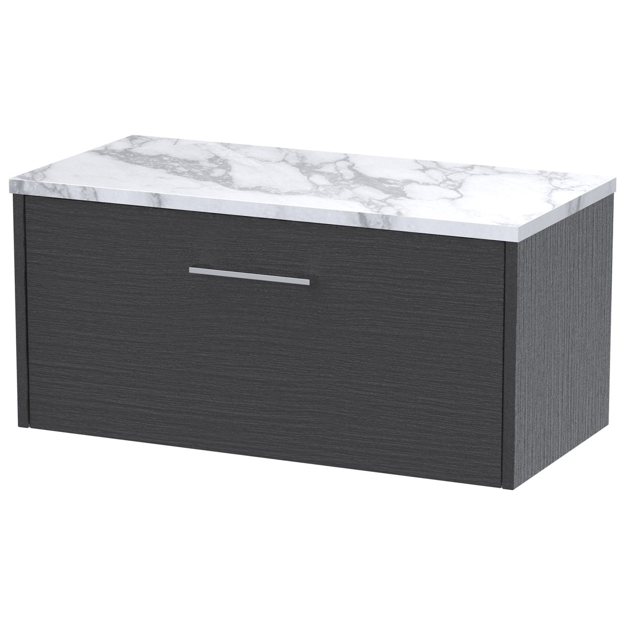 800 Wh Single Drawer Vanity & Laminate T - Graphite Grey Woodgrain