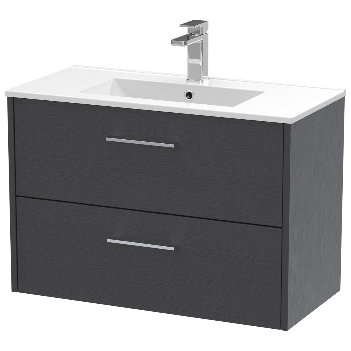 800 Wh 2-Drawer Vanity & Basin 2 - Graphite Grey