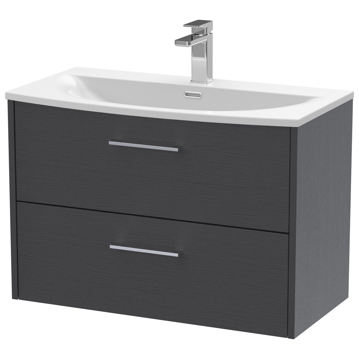 800 Wh 2-Drawer Vanity & Basin 4 - Graphite Grey