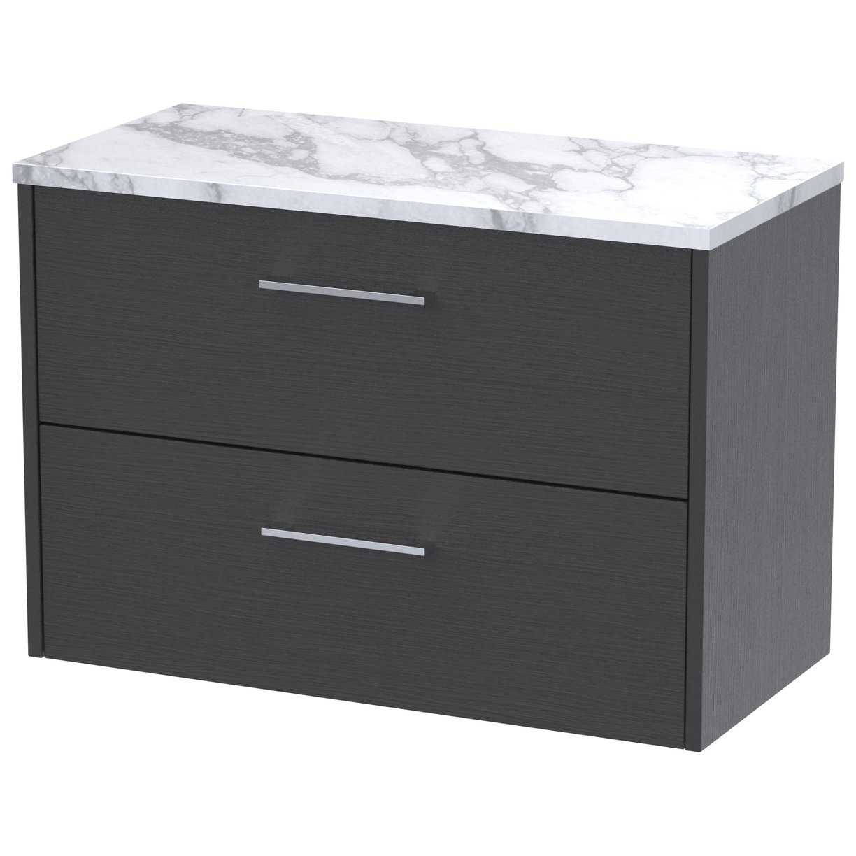 800 Wh 2-Drawer Vanity & Laminate Top - Graphite Grey Woodgrain