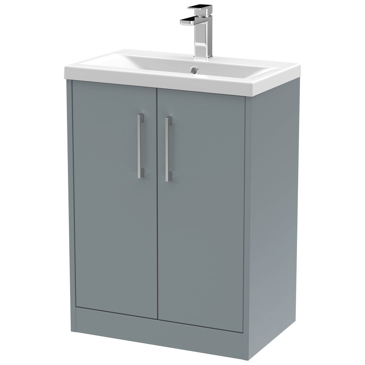 600 Fs 2-Door Vanity & Basin 1 - Coastal Grey