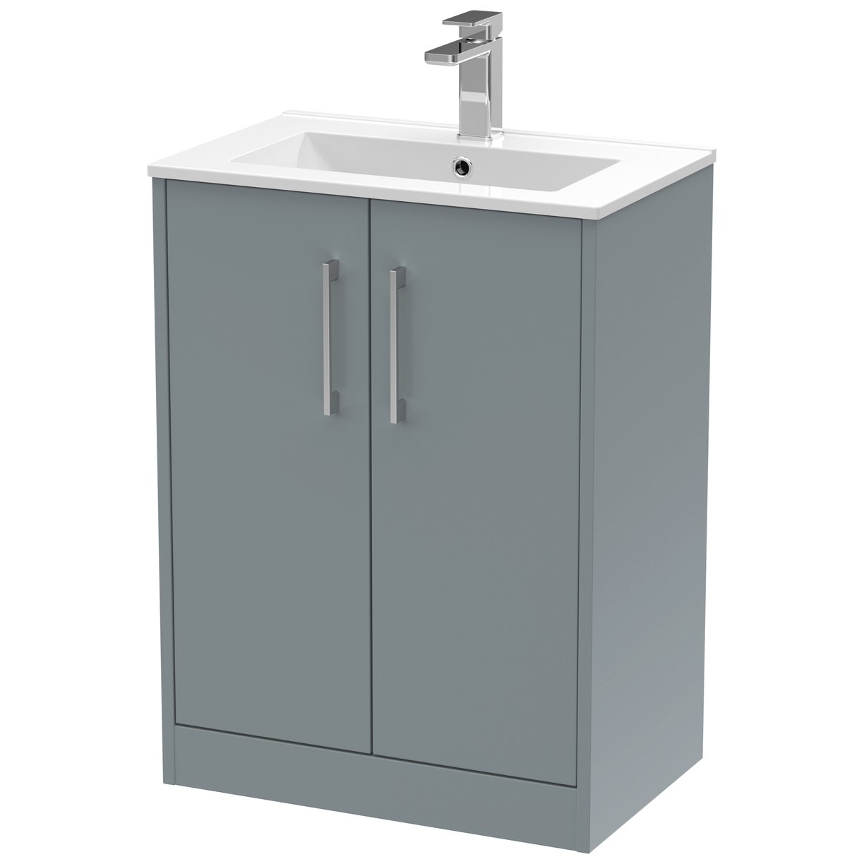 600 Fs 2-Door Vanity & Basin 2 - Coastal Grey