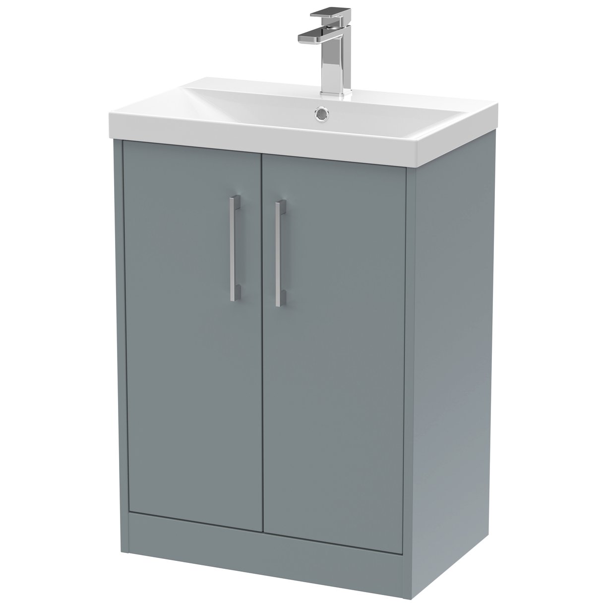 600 Fs 2-Door Vanity & Basin 3 - Coastal Grey