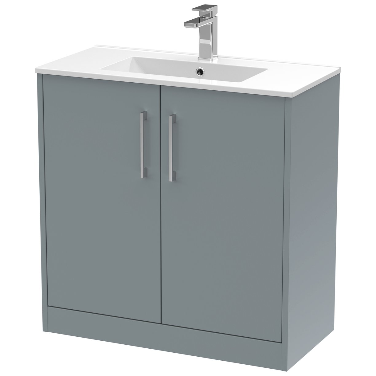 800 Fs 2-Door Vanity & Basin 2 - Coastal Grey