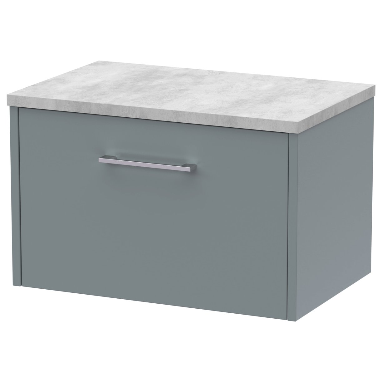 600 Wh Single Drawer Vanity & Laminate Top - Coastal Grey