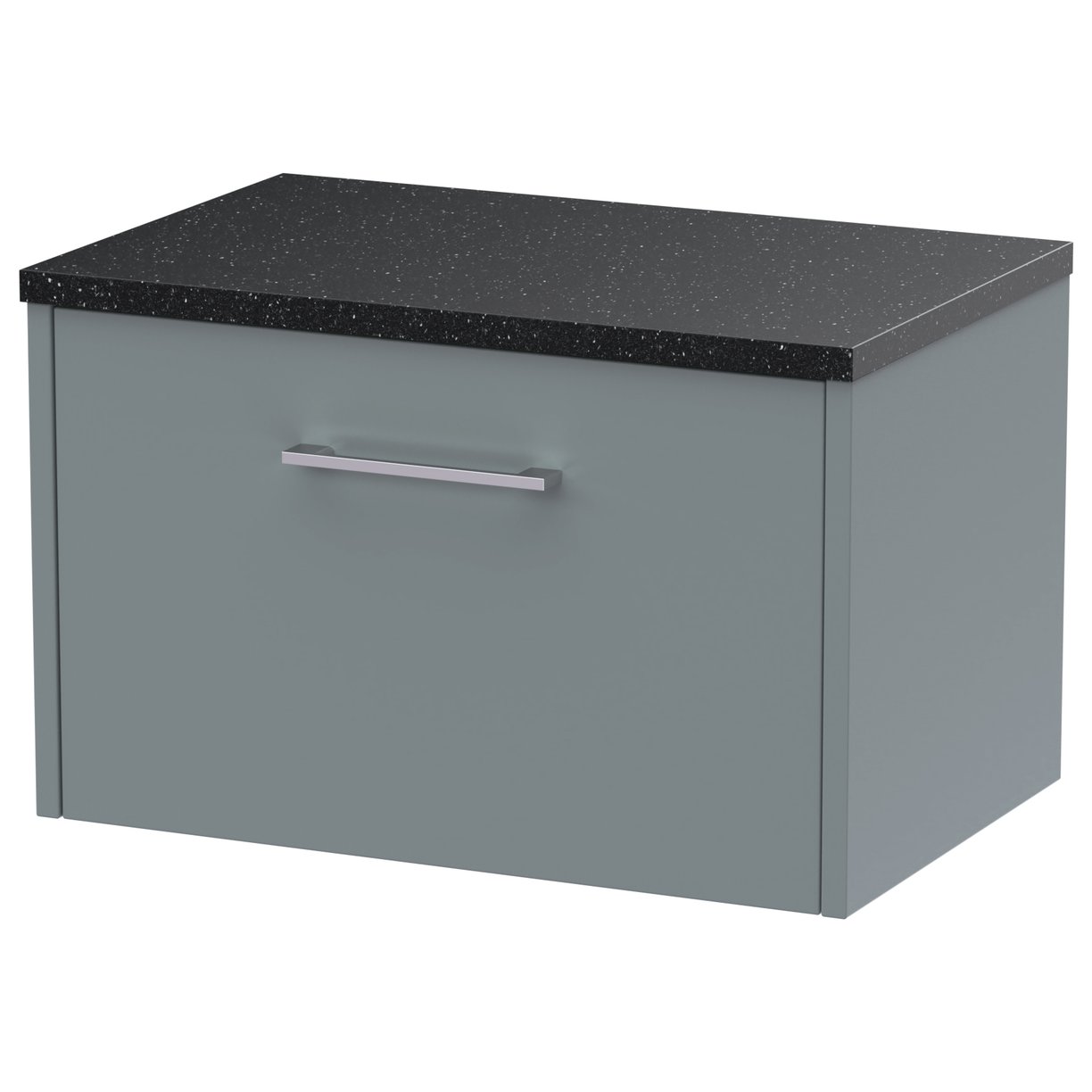 600 Wh Single Drawer Vanity & Laminate Top - Coastal Grey