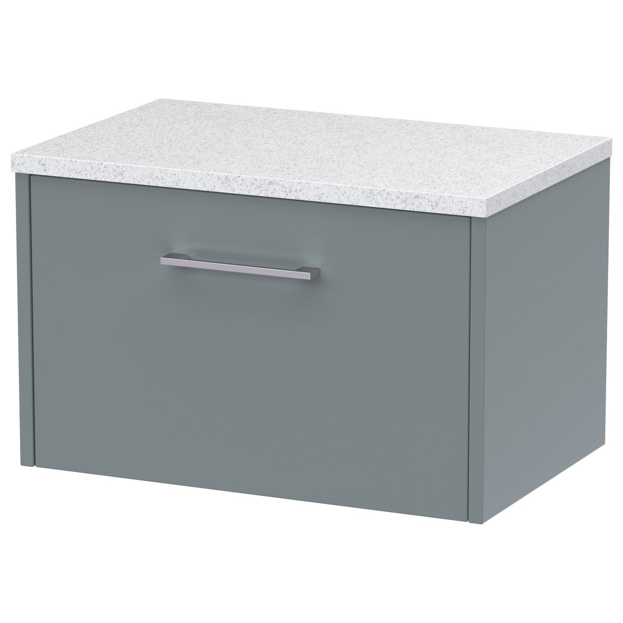 600 Wh Single Drawer Vanity & Laminate Top - Coastal Grey