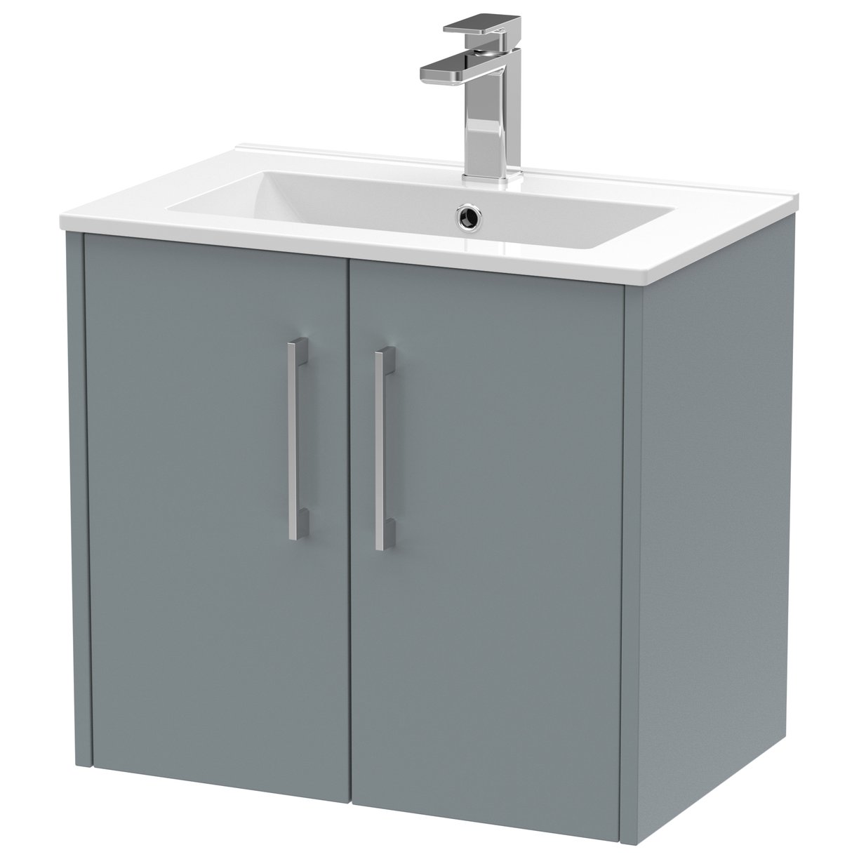 600 Wh 2-Door Vanity & Basin 2 - Coastal Grey